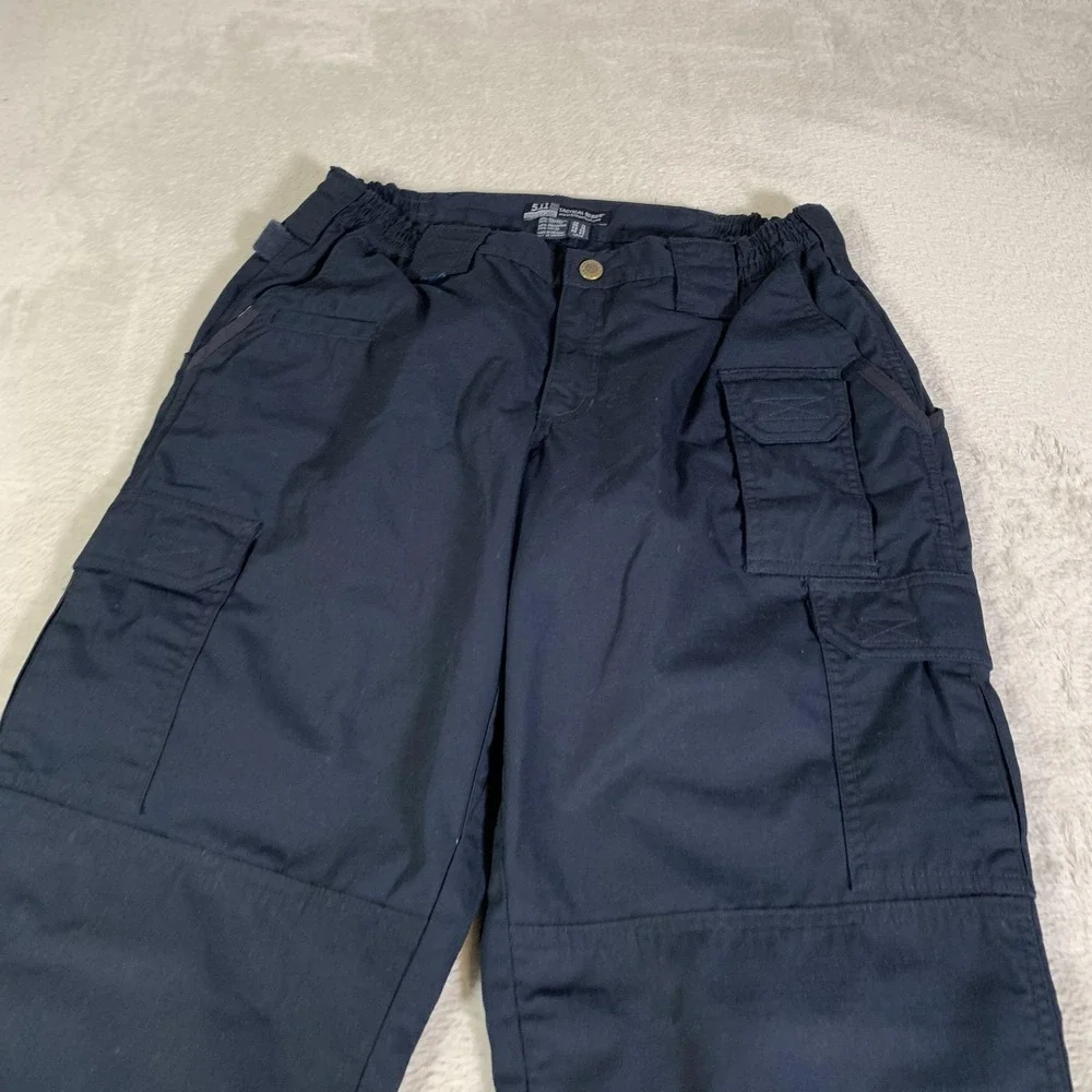 5.11 Tactical Cargo Pants Womens 12 Long Navy Blue Elastic Waist Twill‎ Workwear